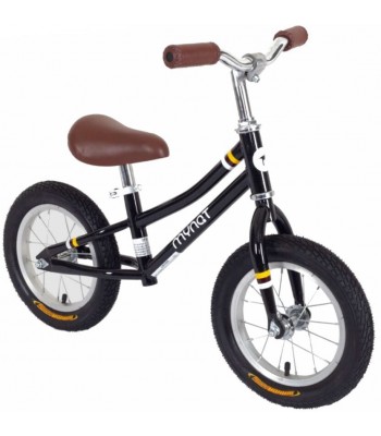 Παιδικό ποδήλατο ισορροπίας vintage με δερμάτινη σέλα και χειρολαβές μαύρο EB602-3